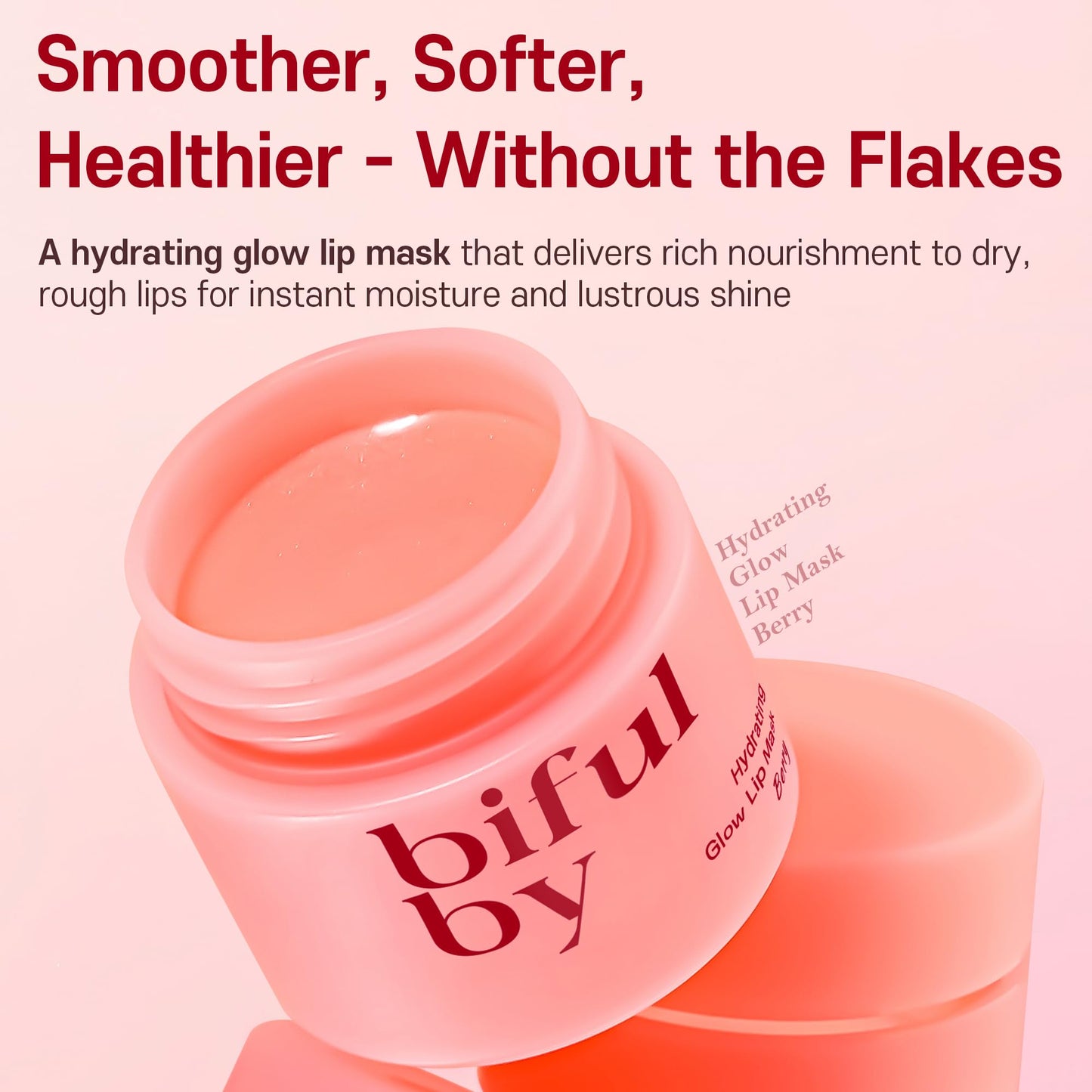 Korean Mini Lip Balm Hydrating Glow Lip Mask (Berry) 10g, 12hrs Long-lasting Overnight Moisture Butter for Women