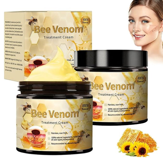 2PCS Bee Venom Skin Treatment Cream, Bee Venom Cream, New Professional Bee Ve-nom Repair cream, Bee Ve-nom Moisturizing Cre-am for All Skin Types