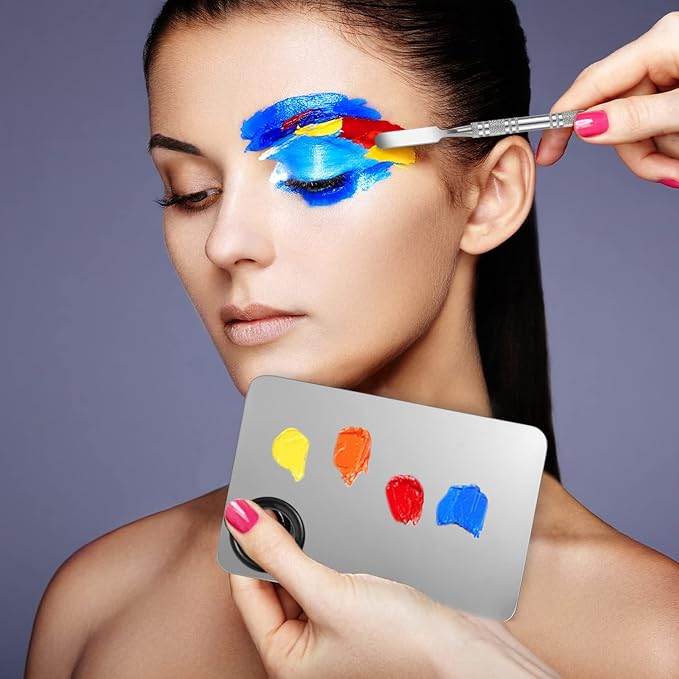 4 in 2 Set Makeup Mixing Palette, Stainless Mixing