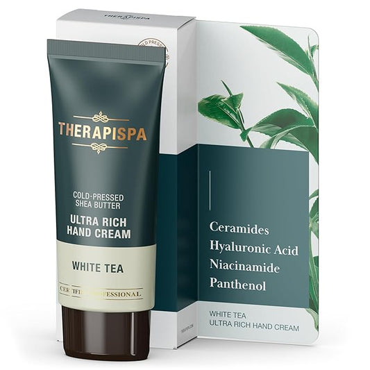Ultra Rich Hand Cream – Intensive Hydration & Repair for Dry, Chapped Hands | Enriched with Shea Butter, Ceramides, Niacinamide (B3) & Panthenol (B5) (White Tea, 2.0 oz, Pack of 1)