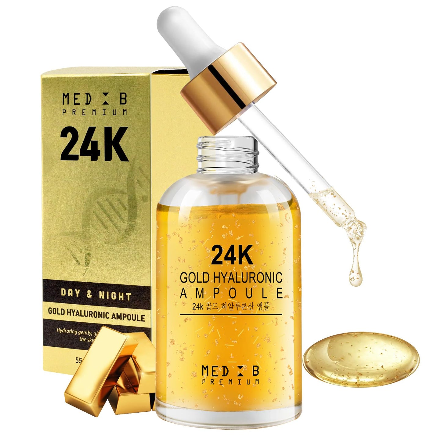 24K Gold Serum for Face-Anti Aging Serum,Brightening & Ultra Hydrating Korean Skincare-Reduces Wrinkles, Repairs Skin Barrier for Youthful Glow-55ml