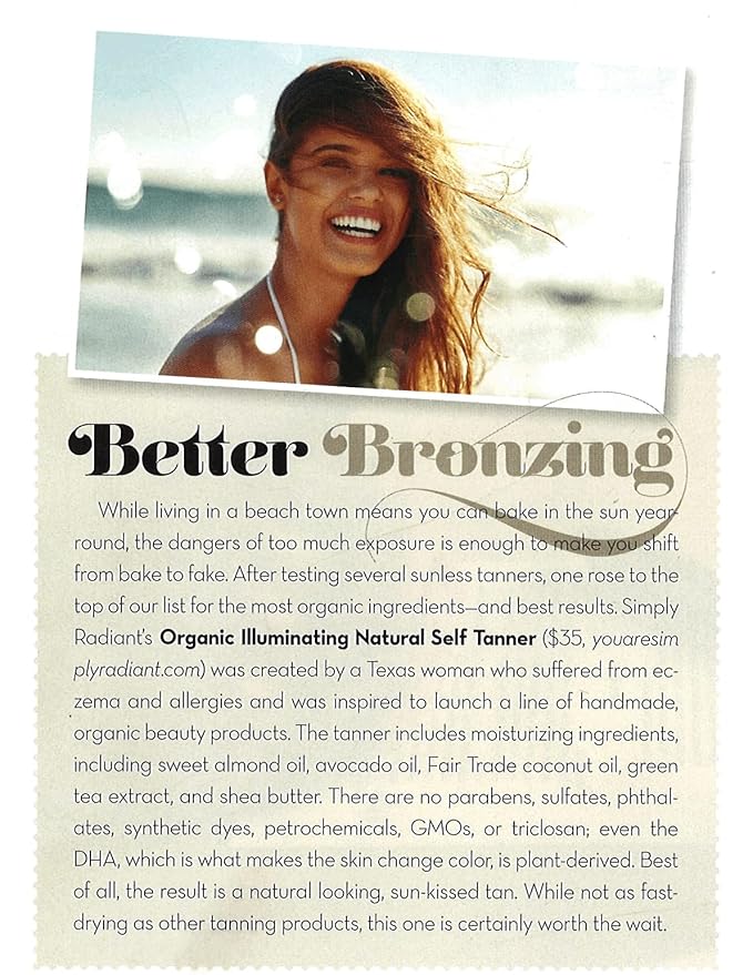 Glimmer Goddess Organic Self Tanner - Natural Tanning Lotion - Vegan, Cruelty-Free, Paraben-Free - Streak-Free, Hydrating, Long-Lasting Tan, All-Natural Ingredients, 8 oz