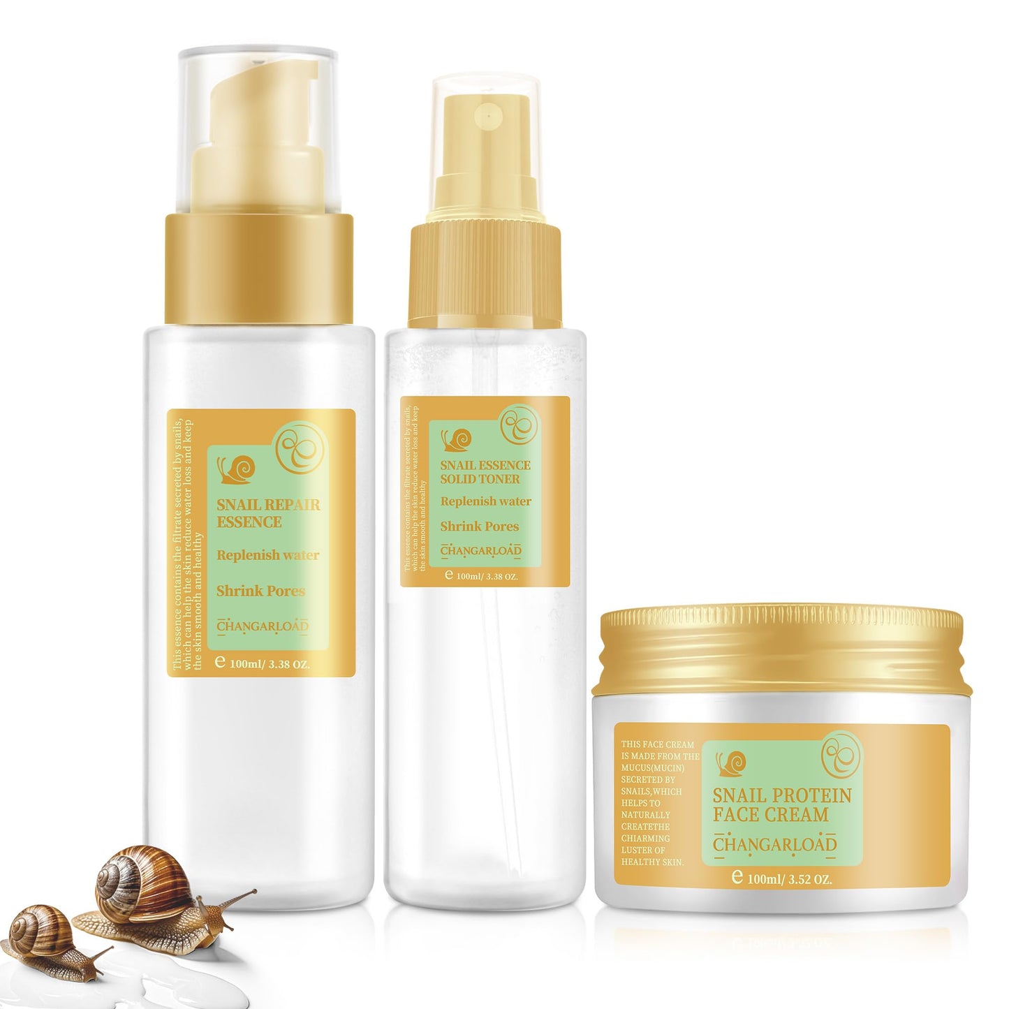 Advanced Snail 96% Mucin Power Essence Set – Korean Skincare Set for Women, Includes Snail Mucin Serum，Hydrating Toner & Face Cream, Moisturizing & Skin Renewal, 3PCS Travel Size Toiletries