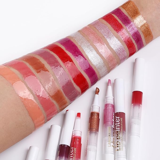 Glow Lip Oil Gloss +Lips Brush, High Pigmented Lip
