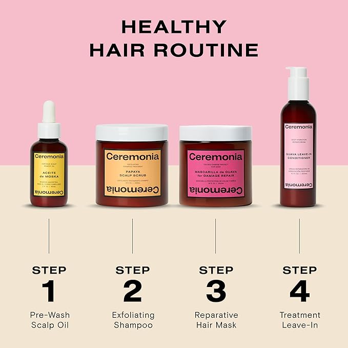 Ceremonia Guava Leave-In Conditioner Deep Hydration Repair Cream with Tamarind and Avocado, Jumbo Size 13.18 Fl Oz | 390 Ml