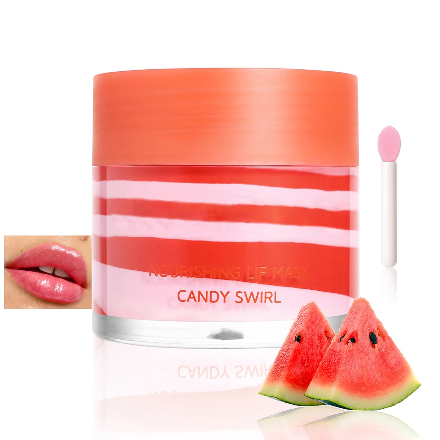 BEUKING Nourishing Lips Mask with Candy Swirl, Moisturizing & Hydrating Lip Mask, Colored Fruity Lip Balm, Smooth Lip Lines Anti-chapped Lip Cream Long Lasting Lip Tint For Lip Care (06# Dark Red)