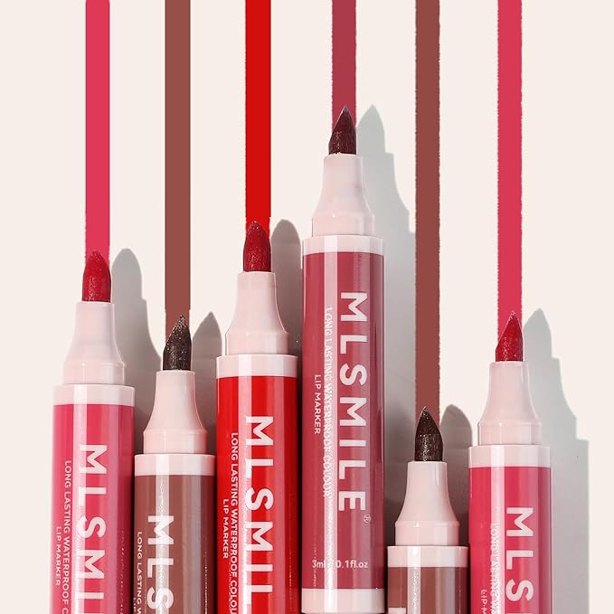 Lip Tint Marker Lightweight Lip Stain, Hydrating And Waterproof Long Lasting Non-Stick Cup Lip Stain Liquid Pen Matte Lip Marker Smudge Proof Matte Lipstick Precise Lip Liner for Women (03# L PINK)