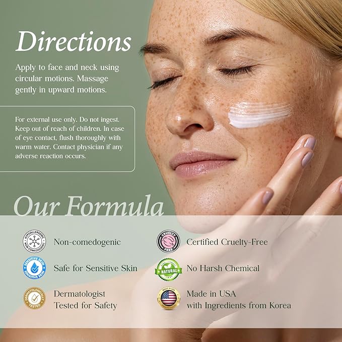 CLARA'S NEW YORK | Brightening Vitamin C Moisturizer Face Cream | with Hyaluronic Acid | Acne Scars Dark Spots Reduce Fine Lines, Healthy Glowing Skin | Non-sticky, Fast-absorbing | 50ml MADE IN USA