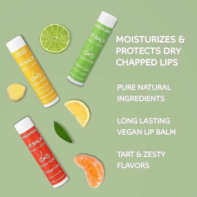 Citrus Lip Balm Collection, Vegan Lip Lips,
