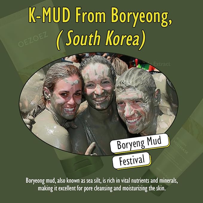 Recovery Mud Mask, Korean Face Mask For Deep Pore Cleanser, Hydrating Mud Masks For Hydrating & Cleansing, Nature Ingredient Korean Mud Masks, Clay Face Mask, Moisturizing Face & Body