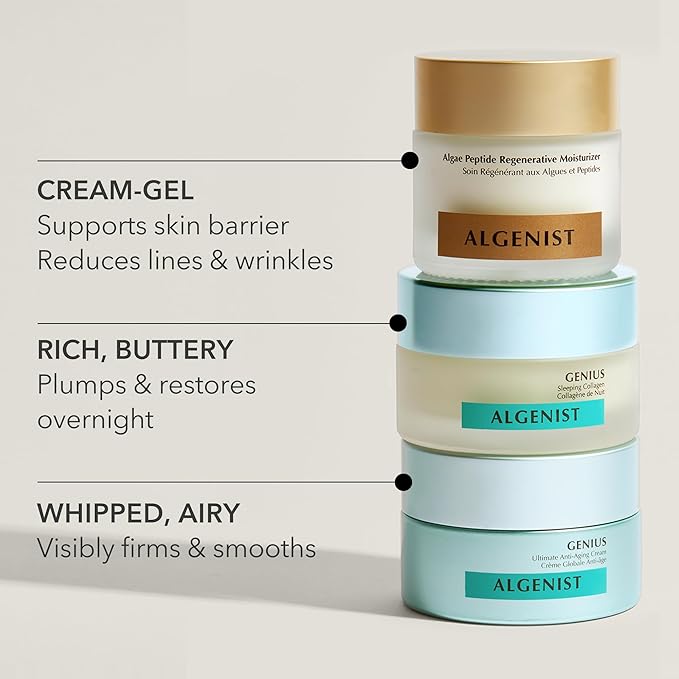 Algenist Algae Peptide Regenerative Face Moisturizer - Restorative Wrinkle Cream + Peptide Moisturizer for Instant Hydration + Skin Barrier Protection - Formulated with Patented Alguronic Acid (60ml)