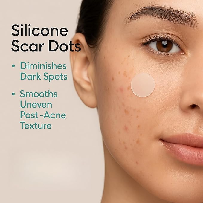 Acne Scar & Dark Spot Patches – Gentle Non-Adhesive Silicone Dots, Safe for Sensitive Skin – Ultra-Thin, Breathable & Nearly Invisible – 72 Pimple Patches, 2 Sizes