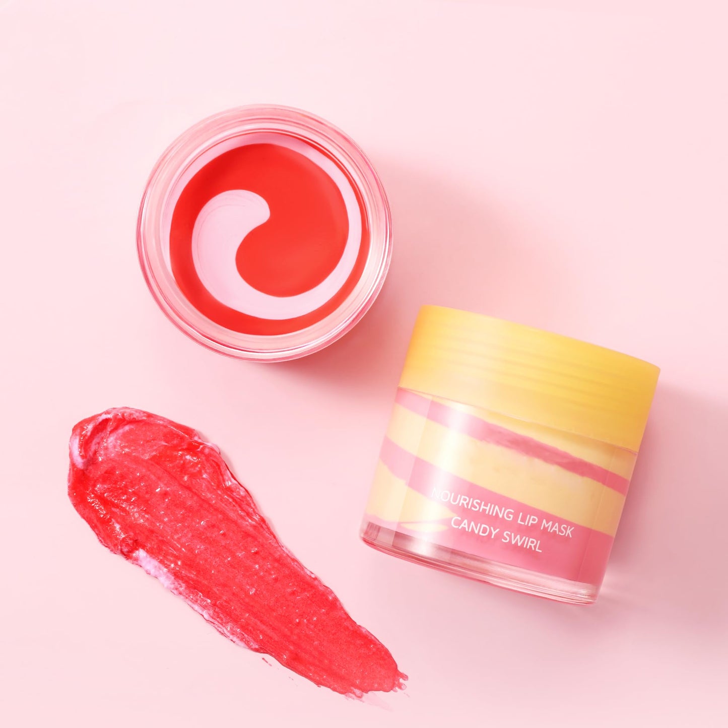 BEUKING Nourishing Lips Mask with Candy Swirl, Moisturizing & Hydrating Lip Mask, Colored Fruity Lip Balm, Smooth Lip Lines Anti-chapped Lip Cream Long Lasting Lip Tint For Lip Care (06# Dark Red)