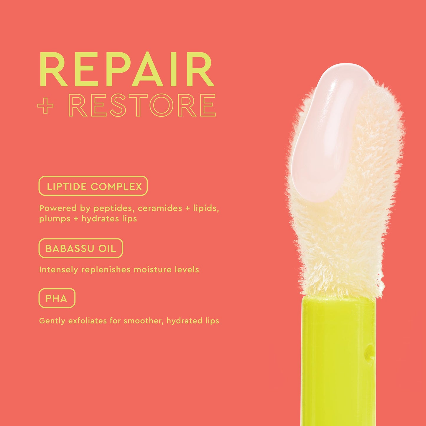 BYOMA Liptide Lip Mask - Lightweight, Overnight Mask - Peptide Lip Treatment with Peptides, Babassu Oil & AHA - Hydrating, Exfoliating Balm - 0.16 oz