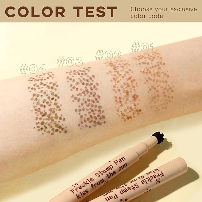 2 Colors Freckle Stamp Pen, Natural Like Freckle Makeup #Coffee&Chestnut