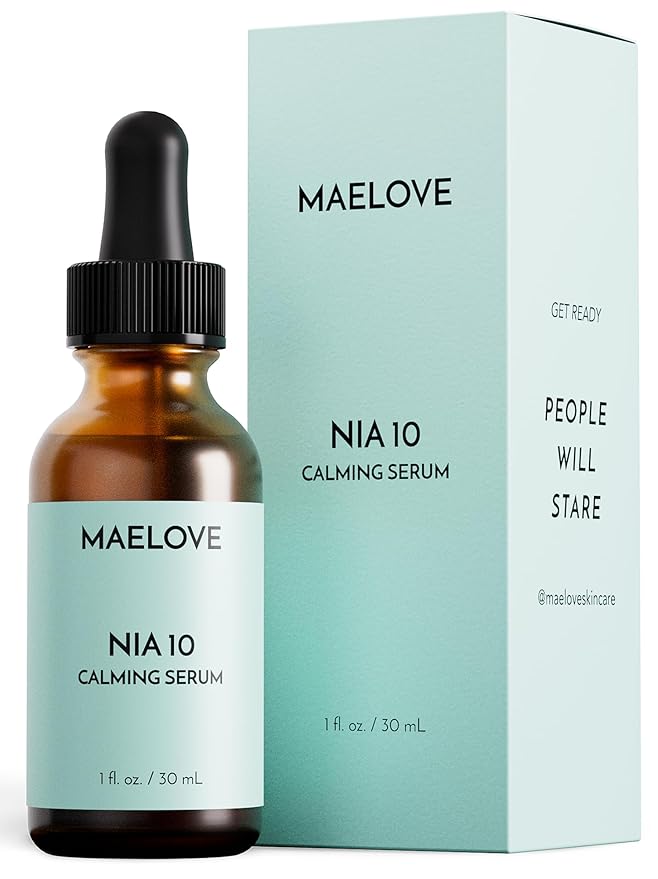 MAELOVE NIA 10 Niacinamide Serum, Calming Face Serum for Strengthening Skin Barrier, Hydration & Pore Refinement, Suitable for Sensitive, Dry, Acne-Prone Skin, Vegan, Cruelty-Free, USA Made