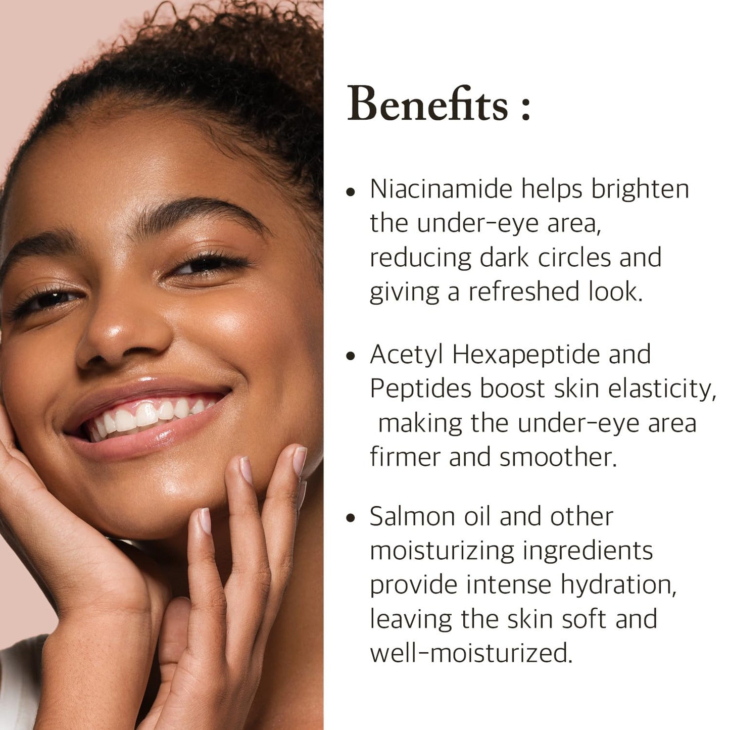 eyeNlip Salmon Peptide Eye Cream 1.18 fl oz - Daily Lightweight Cream with Niacinamide and Nutrition-Rich Complex for a Refreshed Under-Eye Look, Korean Skincare Routine