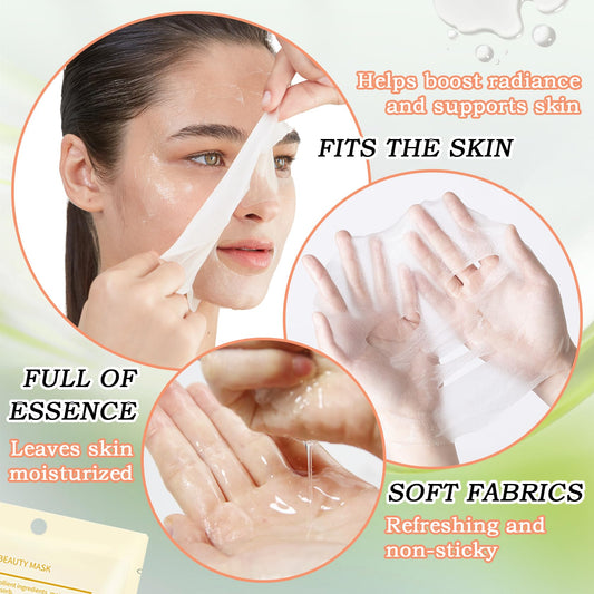 WENJLYJ 22PCS Face Mask Set,Moisturizing Facial Sheet Mask,Hydrating Face Mask Skin Care