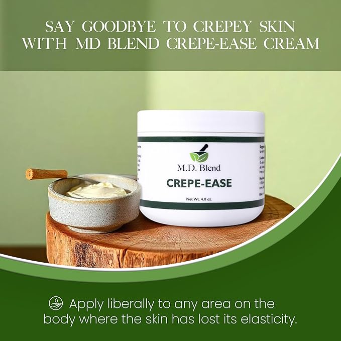 Crepe-Ease - Fragrance Free, Deeply Hydrating Moisturizer Body Butter for Smooth, Firm, Youthful Skin - Powerful Repair Complex with Hyaluronic Acid and Ceramides for Crepey Skin - 4 oz