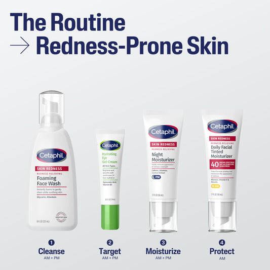 Cetaphil Night Cream, Redness Relieving Night Moisturizer for Face, 1.7 fl oz, For Dry, Redness-Prone Skin, Hypoallergenic, Fragrance Free