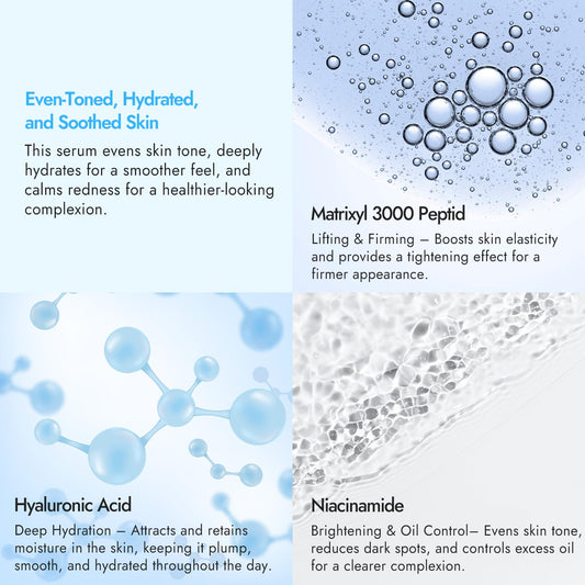 Epielle Complex Hyaluronic Acid + Peptides Serum 3 fl.oz, Deep Hydration and Plumping Formula for Dryness & Fine Lines, Anti-Aging Serum for Face, Korean Skin Care for Glass Skin