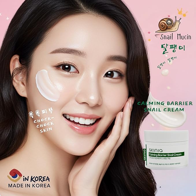 Calming Barrrier Snail Cream This moisturizing formula helps nourish and rejuvenate your skin while supporting natural barrier function. Contains 92% of snail mucus filtrate.