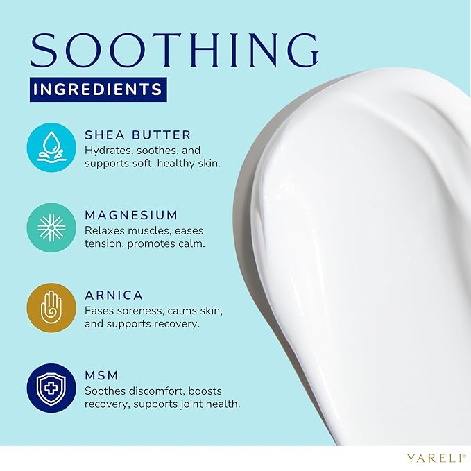 Magnesium Cream for Pain & Sleep Support - Topical Lotion with Arnica, MSM for Leg Cramps, Muscle Tension, Evening Leg Relaxation - Safe for Adults (4 Fl Oz (Pack of 1), Unscented)