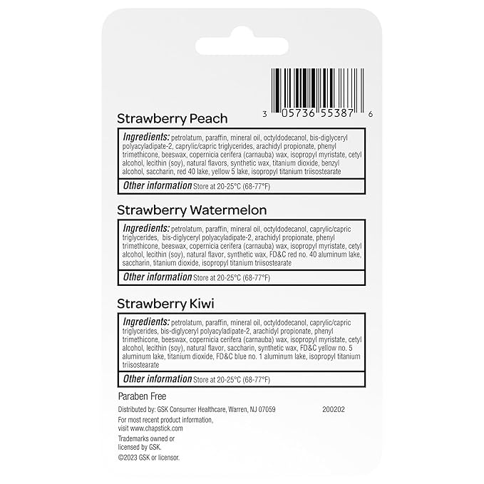 ChapStick Lip Moisturizer, Strawberry Remix 3-Packs Oz