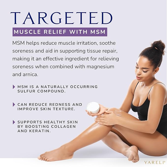Magnesium Cream for Pain & Sleep Support - Topical Lotion with Arnica, MSM for Leg Cramps, Muscle Tension, Evening Leg Relaxation - Safe for Adults (4 Fl Oz (Pack of 1), Lavender)