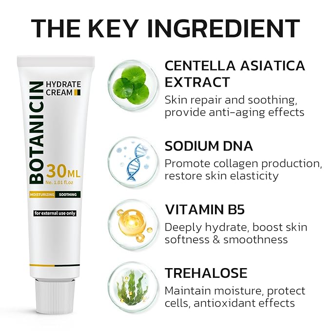 Centella Moisturizer Phytocin Cream Salmon PDRN Cream Face Soothing Hydration Barrier Repair Calming, for Acne Prone & Sensitive Skin with Ceramide, B5 (30ml)