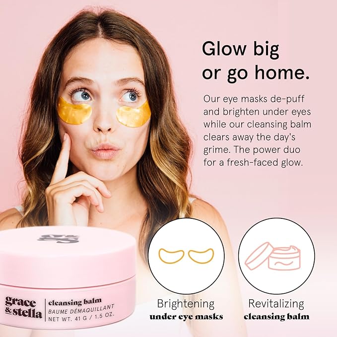 grace & stella Award Winning Skin Care Set - Gifts for Her - Travel Essentials with Under Eye Masks, Serum, Cleanser, Lip Balm - Birthdays, Bachelorette, Bridesmaids, Teen Gifts - Vegan Self Care