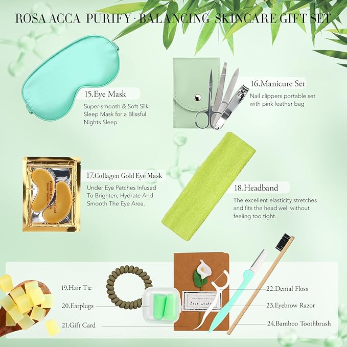 Facial Skin Care Set & Spa Kit - Gift for Men & Women Ideas, Self-care Relaxation Gifts, Skin Care Collection with Essential Oils, Hyaluronic Acid Serum, Vitamin E, Tea Tree, Dad, Mother's Day