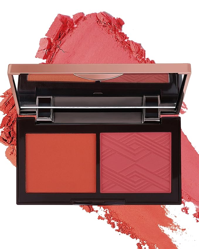 Face Matte Blush Powder Palette-2Colors Buildable Facial Cheek Women Girl-03