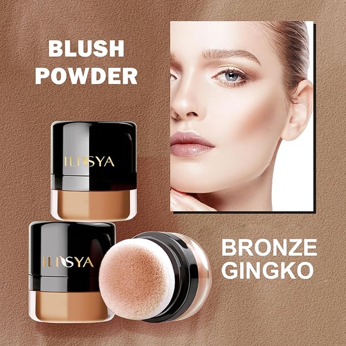 Face Blush Powder Makeup Soft Mushroom Blush for (Bronze Gingko)