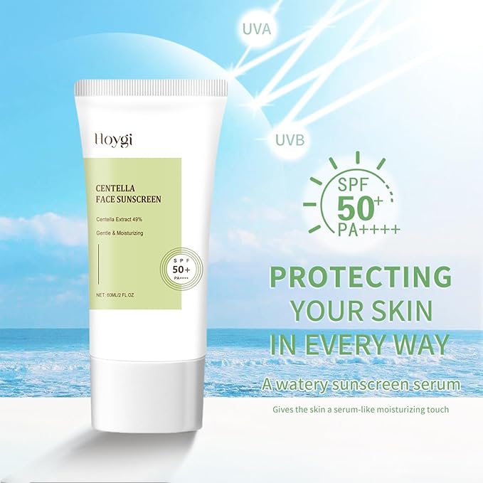 𝐶𝑒𝑛𝑡𝑒𝑙𝑙á Korean Sunscreen Calming Moisture Daily Sunscreen SPF 50+ PA++++, Facial Sunscreen for Women, Water-fit Sun Serum No White Cast, Vegan Sunscreen for Face Korean Skincare