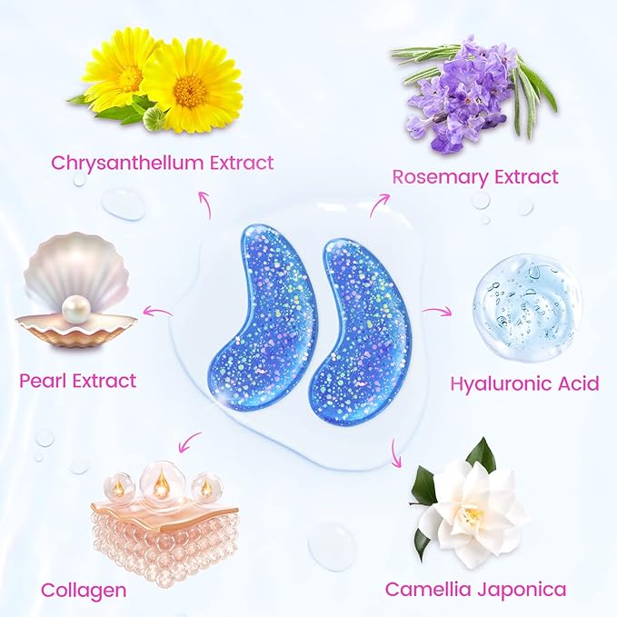 Eye Masks (36 Pairs) - Under Eye Patches for Relieves Dark Circles, Fine Lines and Puffiness, Revitalizing Eye Gel Pads - Ideal for Daily Skin Care & Gift Choice