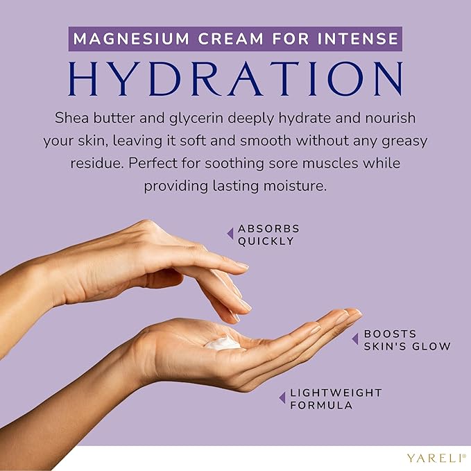 Magnesium Cream for Pain & Sleep Support - Topical Lotion with Arnica, MSM for Leg Cramps, Muscle Tension, Evening Leg Relaxation - Safe for Adults (4 Fl Oz (Pack of 1), Lavender)