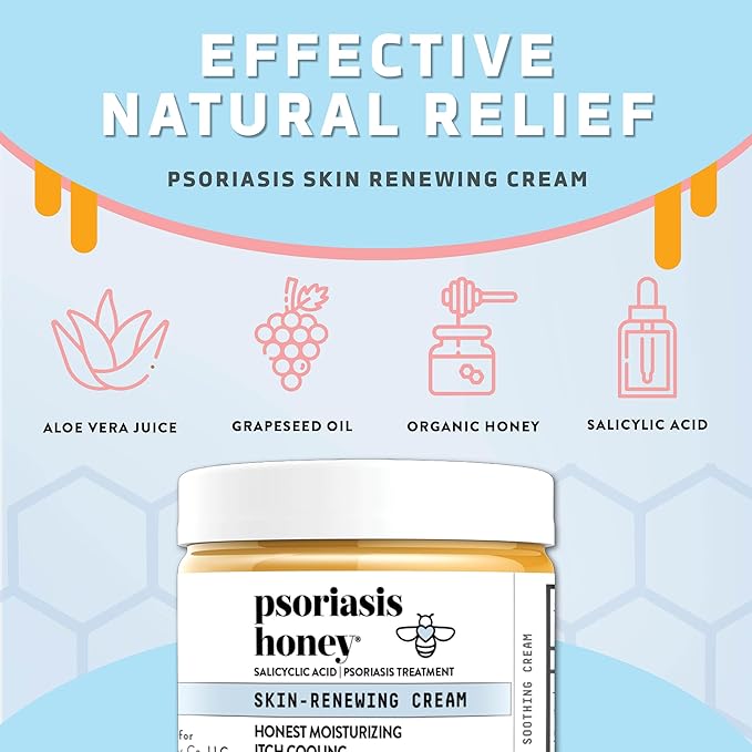 Skin-Renewing Cream - Eczema & Seborrheic Dermatitis Cream - Psoriasis Treatment for Skin, Redness & Itch Relief (4oz)