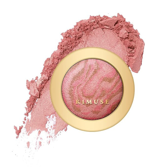 KIMUSE Baked Blush, Lighting Glow Marbleized Blush Powder Face