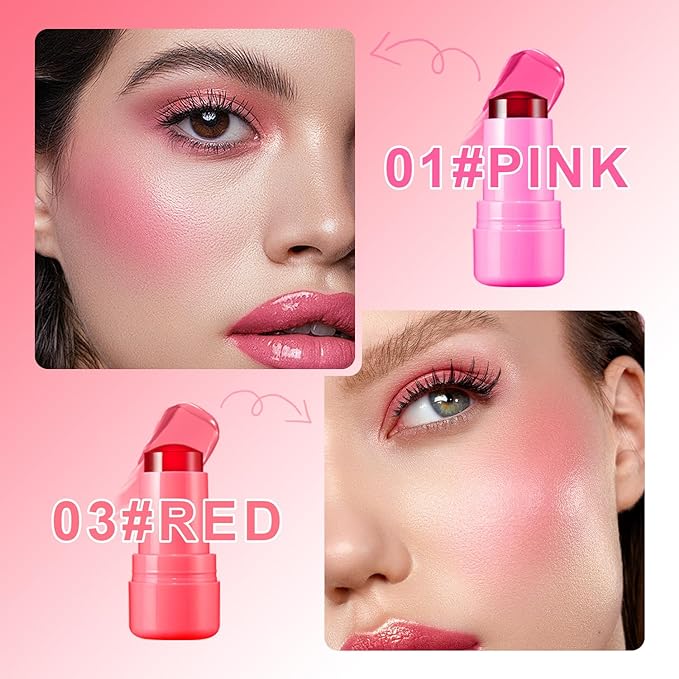 2PCS Cooling Water Jelly Lip Tint/Blush, Jelly Blush Cooling
