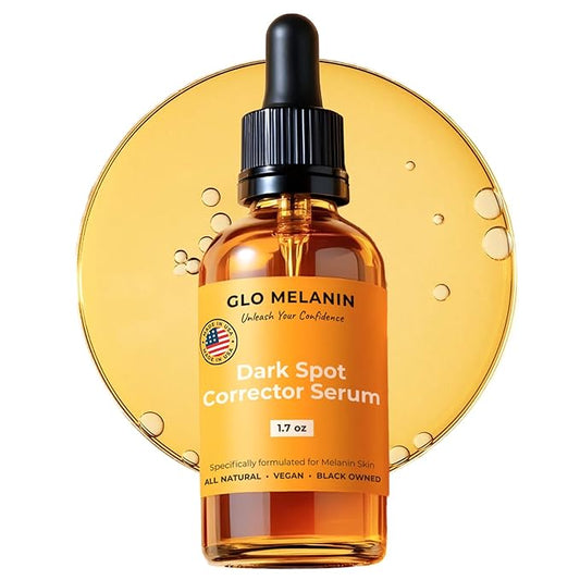 Glo Melanin Dark Spot Remover for Face - Dark Spot Corrector Serum with Vitamin C - Reduces Discoloration and Hyperpigmentation