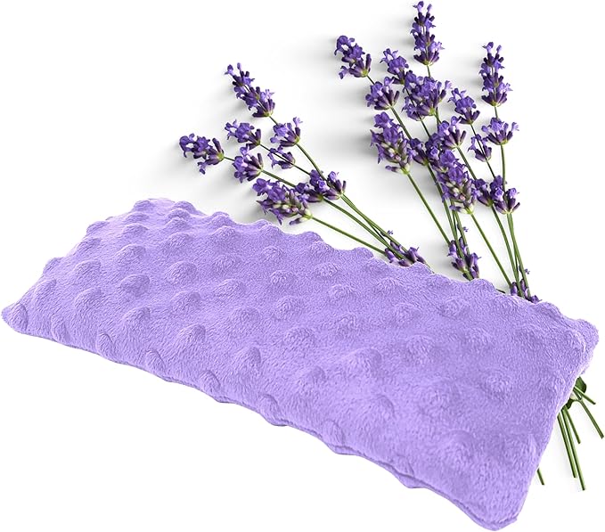 Lookix Lavender Eye Pillow- a Natural Soothing Hot & Cold Aromatherapy Eye Mask for Yoga, Meditation, Relaxation (Lavender)
