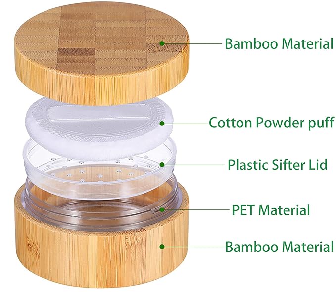 1Pcs /1Oz Empty Loose Powder Container and 1Pcs Powder Brush 30ml