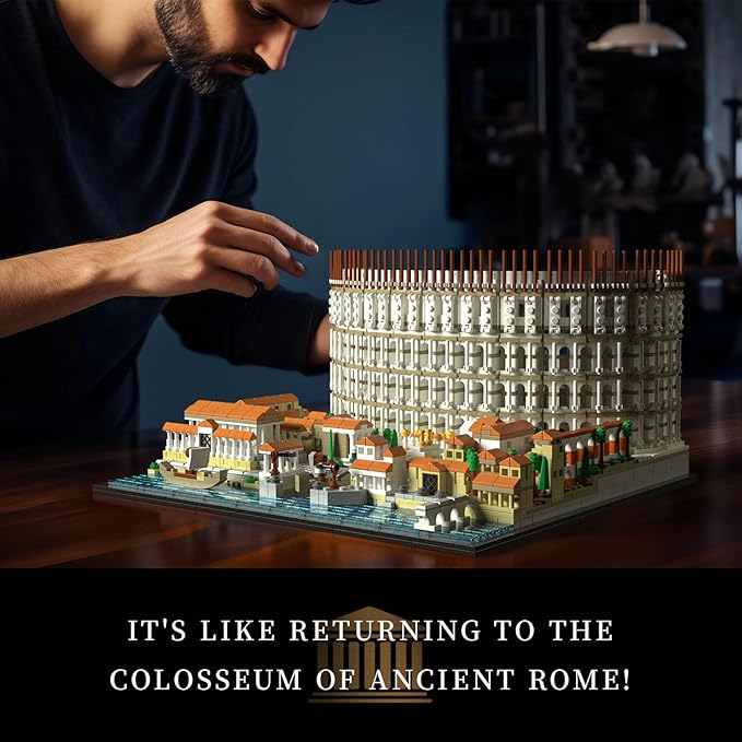 Givenni Architecture The Roman Colosseum Building Sets; Collectible Model for Adults; Home Décor Model Building Kit, Creative DIY Activity, Famous Landmarks Collection (3989Pieces)