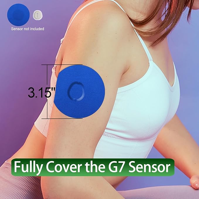 G7 Adhesive Patches Waterproof 20Pack G7 Overpatch Flexible CGM Tape Non-Glue Central Full Cover Hypoallergenic & Latex-Free Stelo Patch Overlay for 10-15 Days Long Stay, Multi-Colored