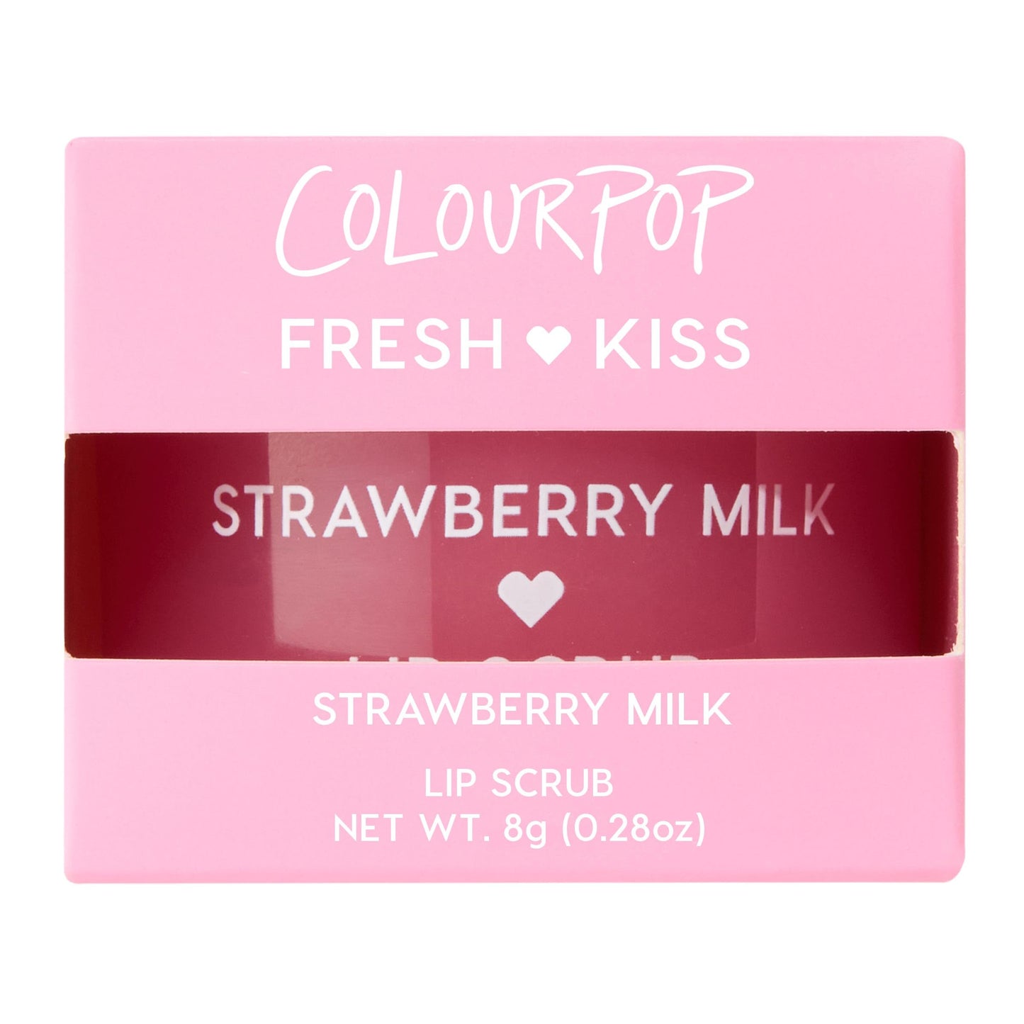 ColourPop Fresh Kiss Exfoliating Lip Scrub - Nourishing Lip Exfoliator to Gently Buff & Soften Skin - Enriched with Cocoa & Shea Butter to Lock in Moisture - Strawberry Milk (0.37 oz)