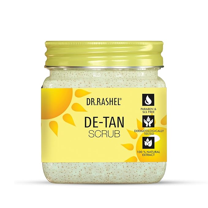 DR RASHEL De-Tan Face & Body Scrub 380ml – Exfoliating Cleanser with Natural Extracts for Tan Removal, Gentle Cleansing & Oil Control – Suitable for Most Skin Types 12.84 Fl Oz