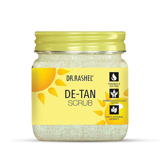 DR RASHEL De-Tan Face & Body Scrub 380ml – Exfoliating Cleanser with Natural Extracts for Tan Removal, Gentle Cleansing & Oil Control – Suitable for Most Skin Types 12.84 Fl Oz