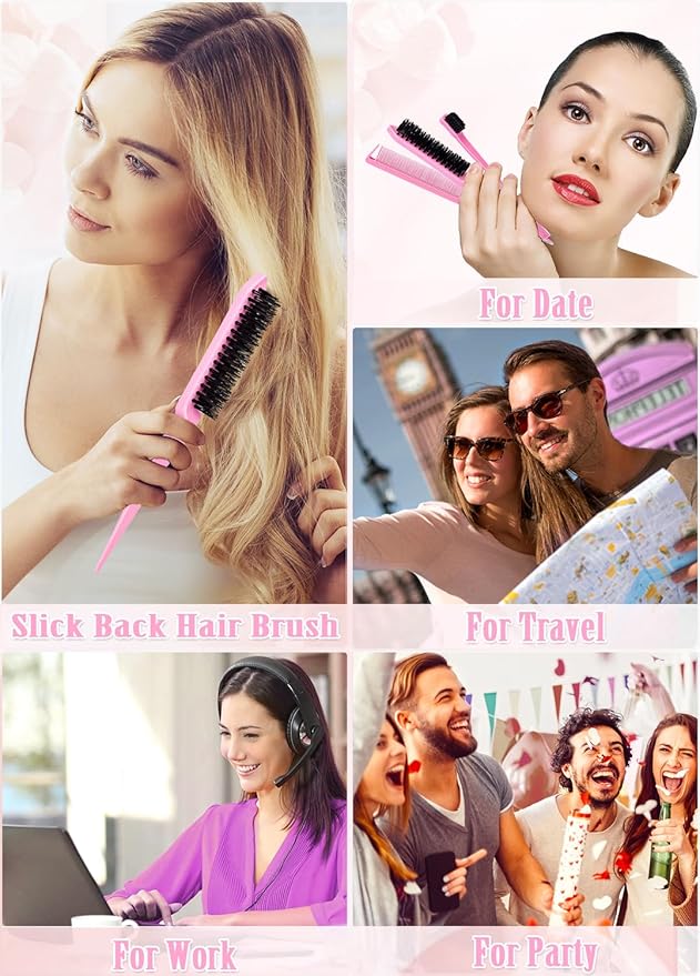 Hair Wax Stick Slick Back Hair Brush Set – Flyaway & Frizz Control for Sleek Ponytails, Buns, and Updos – Hair Accessories for Ballet, Dance Recitals, and Gifts