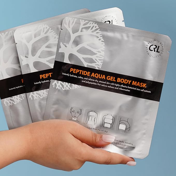 Clinical Resolution CRL Peptide Aqua Gel Mask 5 Pack, Instant Hydration, Soothing, Cooling, Healing, Post-Treatment, Post Microneedling, Reduce Redness and Stinging Feeling